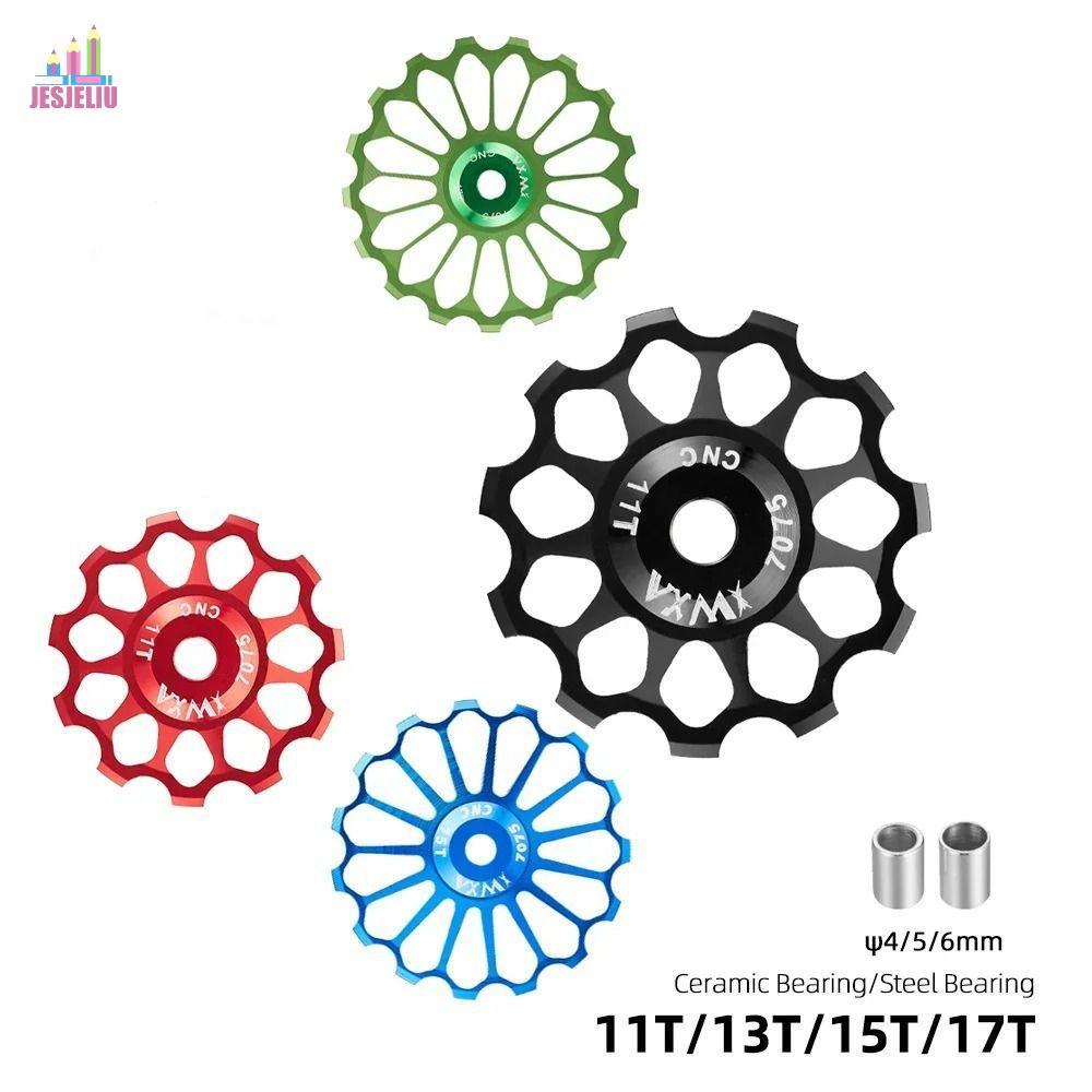 JESJELIU Bánh dẫn hướng sau xe đạp JESJELIU MTB 10T-17T, pulley dẫn dây curoa, bạc đạn gốm, adapter 