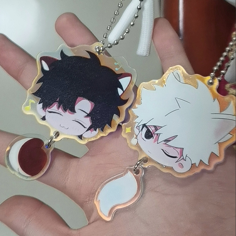 2Pcs/Set Link Click Lucas Charles Cheng Xiaoshi LU Guang Cartoon Keychain Acrylic Chain  MARY DECOR 
