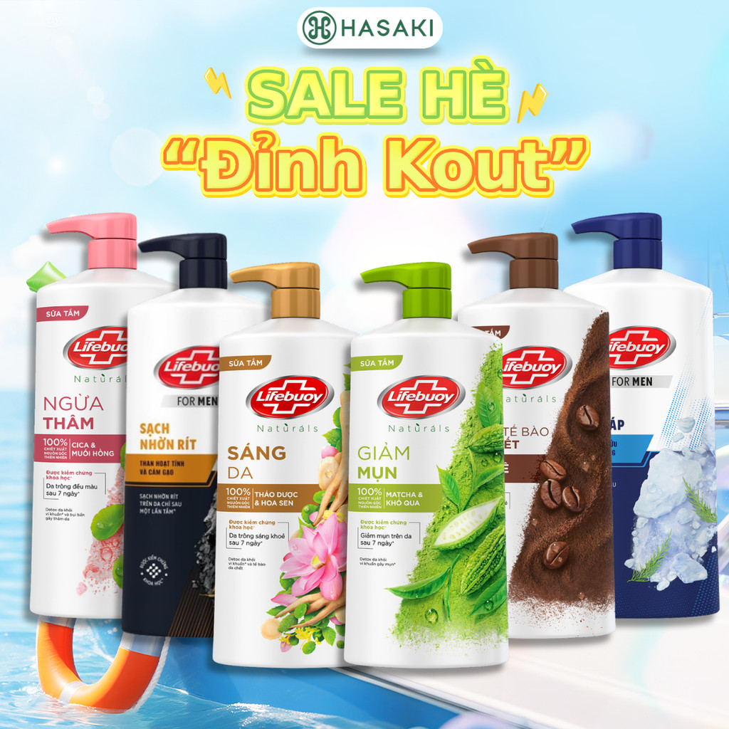 [DAILY] Sữa Tắm Lifebuoy 800gr Detox Sạch Sâu Khỏi Bụi Mịn Pm2.5 100% Từ Thiên Nhiên Hasaki