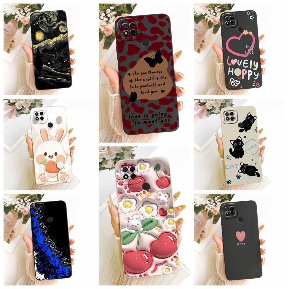 Ốp Lưng Cho Redmi 9C Vỏ Dễ Thương Sang Trọng Thời Trang Tình Yêu Ngộ nghĩnh Sơn Silicon Bao M2006C3M