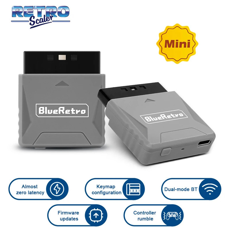 RetroScaler Mini Blueretro Thu Adapter Cho PS1 PS One PS2 Tương Thích Với 8bitdo PS4 PS5 Xbox Series