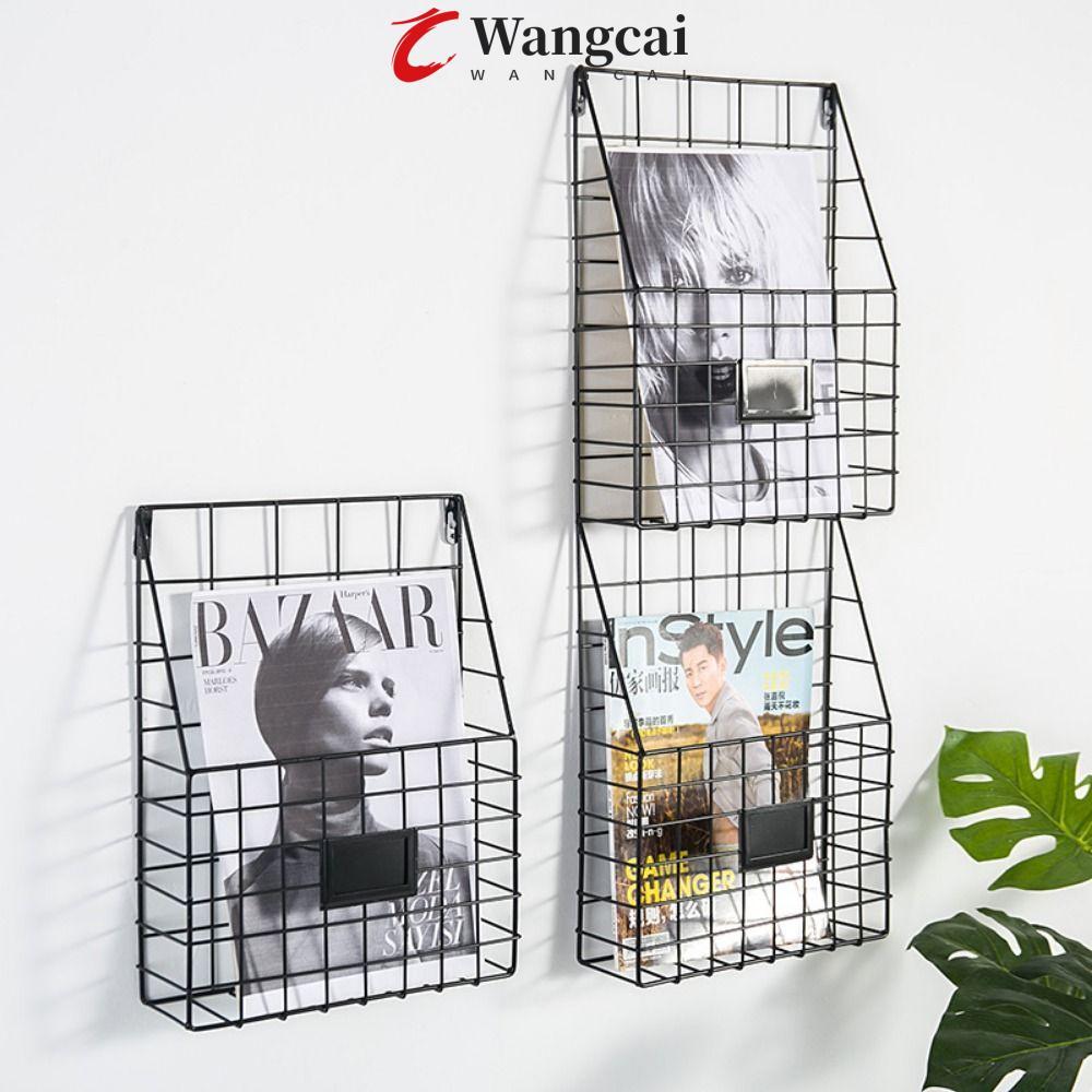WANCGAI Magazine File Holder, Metal Mesh Handle Mail Organizer, Portable Nhẹ Chắc Chắn Dễ Dàng Lắp Đ
