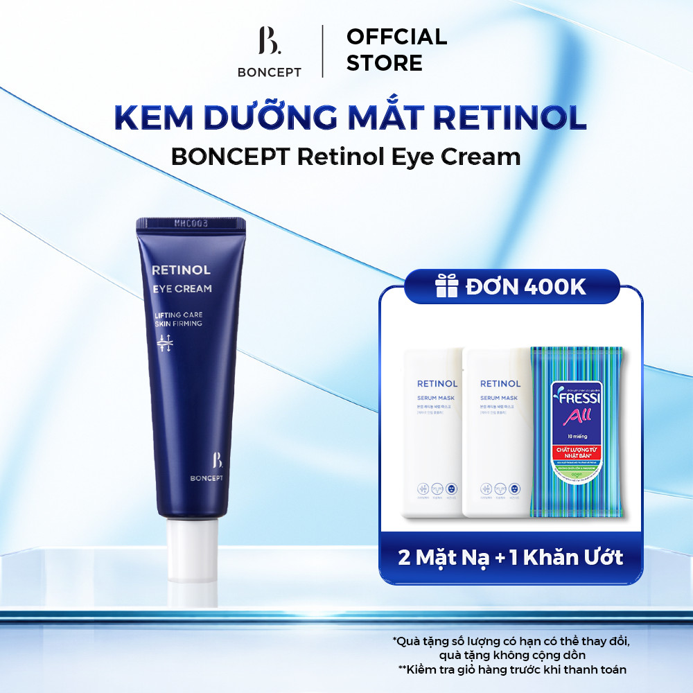 Kem Dưỡng Mắt Retinol BONCEPT Retinol Eye Cream - Giảm Quầng Thâm, Dưỡng Ẩm & Tăng Đàn Hồi - 25ml