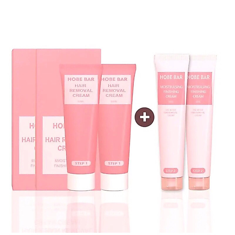 Combo 2 kem tẩy lông Hobebar 50g và gel dưỡng phục hồi tẩy lông dễ dàng giúp bạn tự tin mặc áo dây t