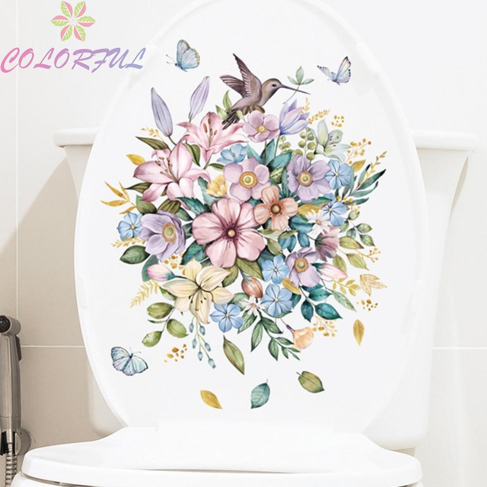 Wall Sticker Hummingbird Mural Removable Toilet Stickers Waterproof Art