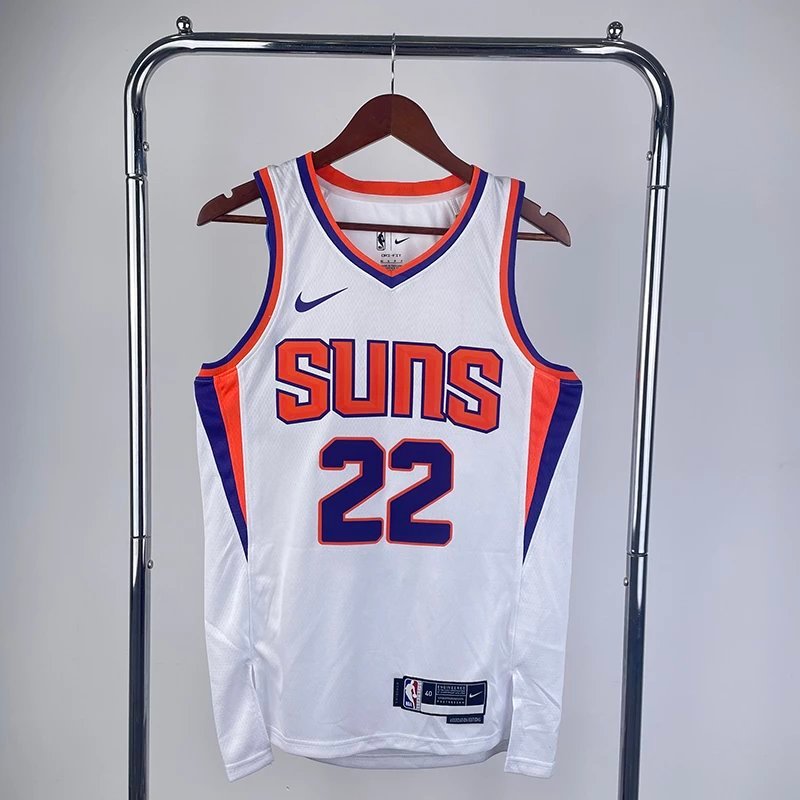 Phiên bản SW NBA23 Mặt trời mùa No. 22 Ayton Jersey Áo Bóng Rổ Nam Retro Hot Press Jersey Top Vest T
