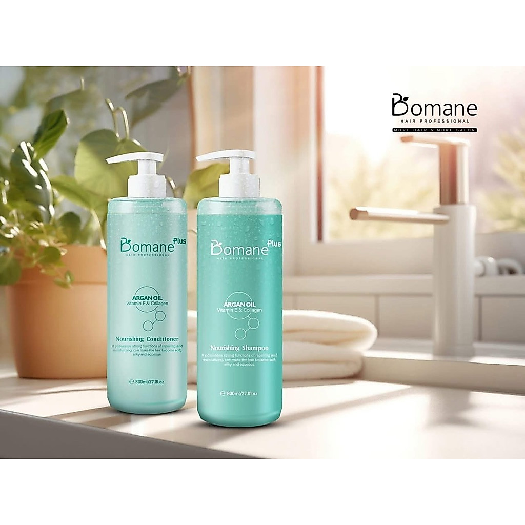 Cặp Dầu Gội Xả Bomane Plus Cao Cấp Phục Hồi Hư Tổn - 800ML