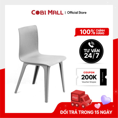 Ghế nhựa ngoài trời lưng tựa hiện đại sang trọng màu xám - Cobihome