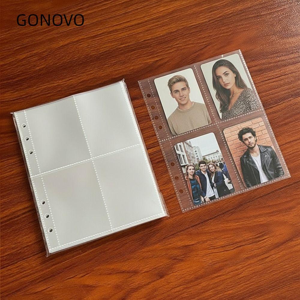 GONOVO Photocard Binder Sheets, PP Acid Trong Suốt Nhiều Túi Tay, A5 Kpop Photocard Binder
