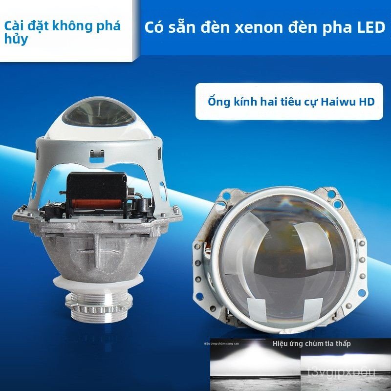 Đèn led bi cầu mini H4 H7 tăng sáng có gương cầu lồi xe máy ô tô tích hợp pha cos siêu sáng lắp đặt 