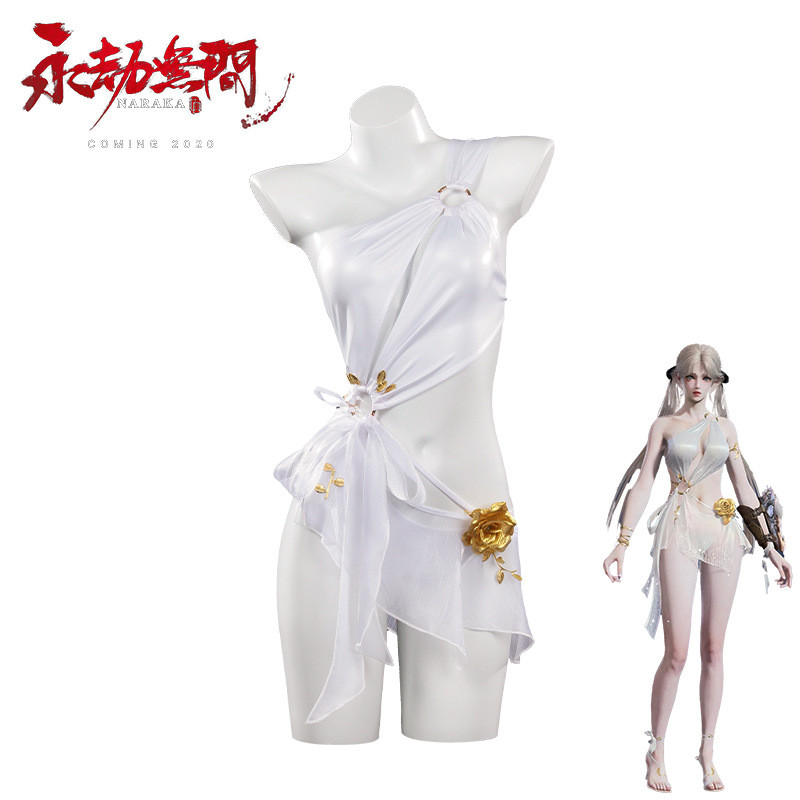 Naraka Bladepoint - Đồ bơi cosplay Qiyingying trắng tươi sáng, phù hợp mùa hè