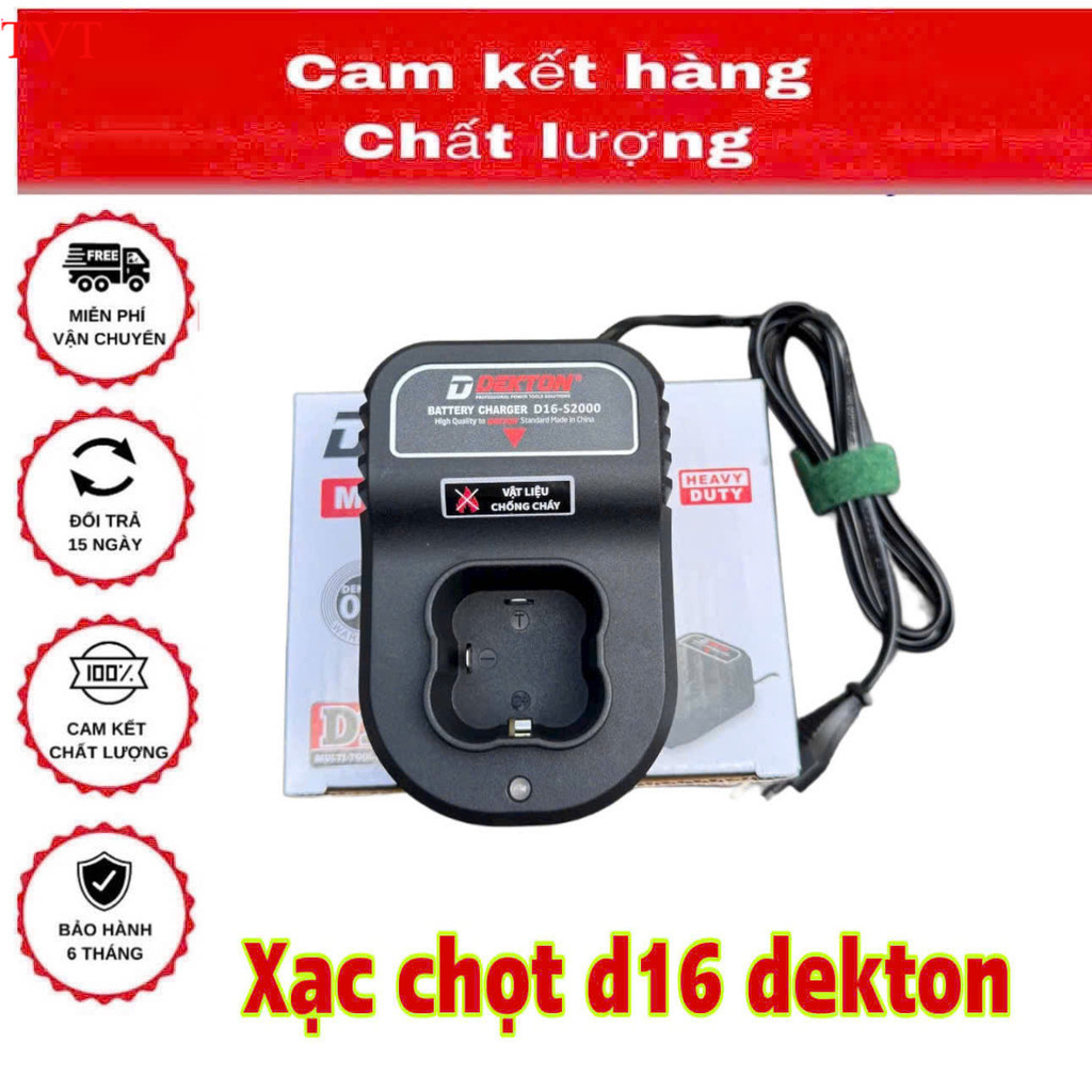 Bản Nâng Cấp - Sạc Pin Dekton  D16 ( chỉ xài d16 hãng đekton ) TVT MÁY MÓC