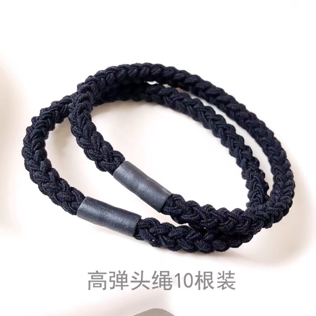 Phụ Kiện Tóc Băng Đô Nữ Dây Buộc Tóc Cao Su Tóc Dây Buộc Tóc Bao Da Đen Đơn Giản Đàn Hồi Cao Dây Buộ