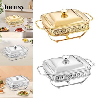 Bộ máy phục vụ Buffet Ioensy kèm bát đĩa và chảo nước bằng thép không gỉ để hâm nóng thực phẩm