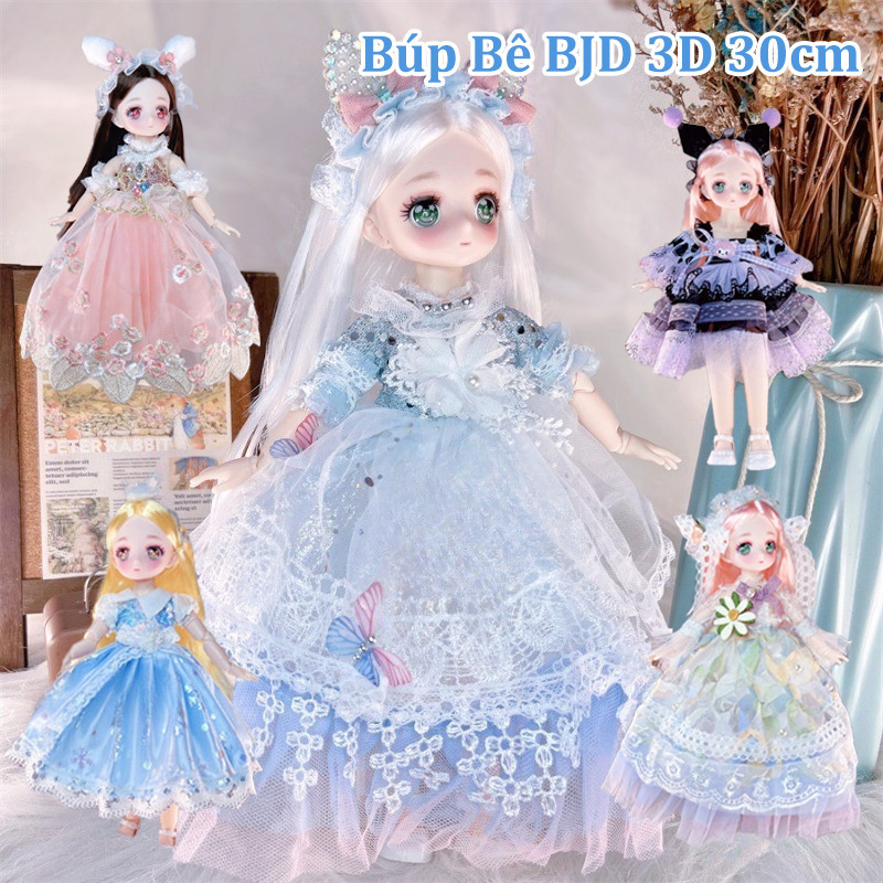 【SKISOPGO Búp Bê Cỡ To, Búp Bê BJD 3D 30cm Có Khớp Cử Động Xinh Xắn, Búp Bê Mặt Anime Dễ Thương Cho Bé Gái