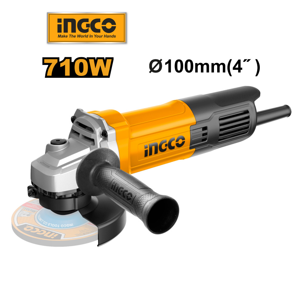 Máy mài góc 710W công tắc đuôi cốt M10 đường kính đĩa cắt 100mm INGCO AG71182