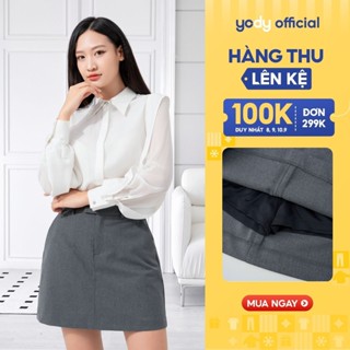   Đồng giá  Chân váy chữ A nữ YODY vải viscos SIZE S thấm hút tốt mềm mịn có quần lót trong CVN7174 