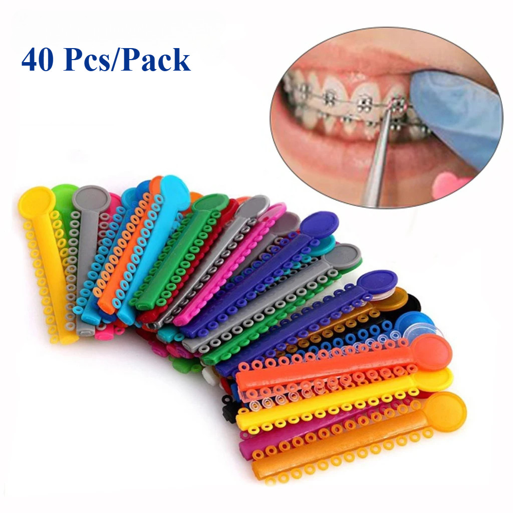 Túi đơn màu Chun 40 thanh - niềng răng điểm Chun - niềng răng buộc Chun