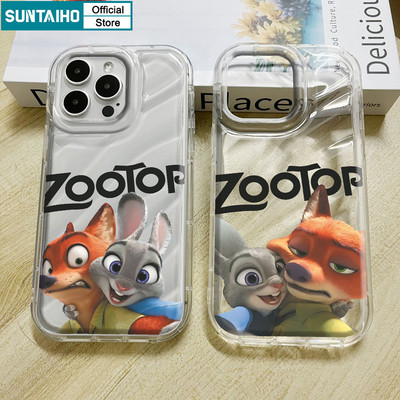 Ốp Điện Thoại Suntaiho Dễ Thương Zootopia Hoạt Hình Trong Suốt Mềm Cao Cấp Chống Sốc Cho iPhone 11 12 13 14 15 16 Pro Max IP 7 8 Plus Iphon X XS XR Xs max