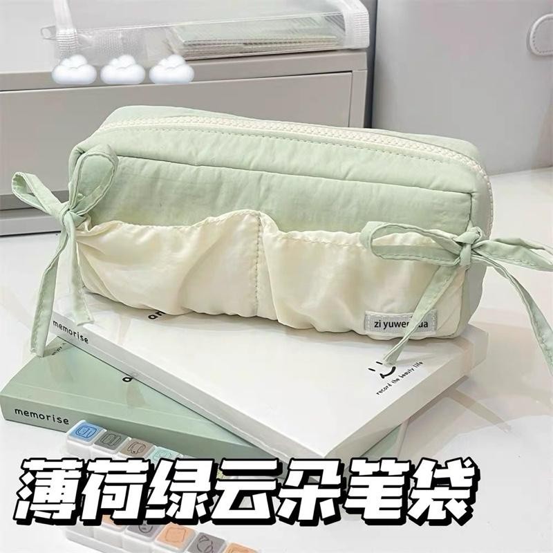 Hộp bút vải KAMI TB54 màu pastel 3 ngăn Hộp đựng bút nhiều ngăn kết hợp trong suốt ,túi bút siêu to 