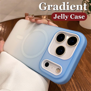  Ốp Điện Thoại Từ Tính 2 Trong 1 Jelly Gradient Cho IPhone 17 Pro Max 17 Air 11 12 13 14 15 16 Pro Max Vỏ Tpu Mềm Vỏ Chống Sốc 