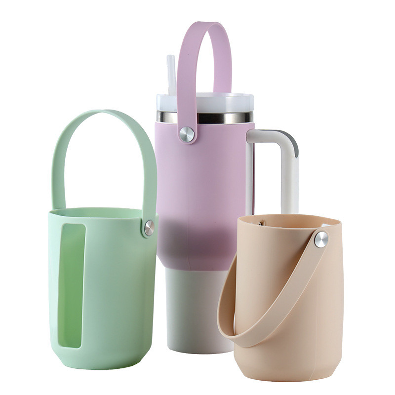 40oz Hộp Đựng Bình Nước Cho Stanley Tumbler Tay Cầm Bình Nước Silicon Bảo Vệ Chống bỏng Cốc Tay Cho 
