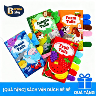  Berma Baby-Đồ chơi Sách vải cho bé,Sách vải cho bé có đuôi Sách mềm Giáo dục sớm Khai sáng Đồ chơi 