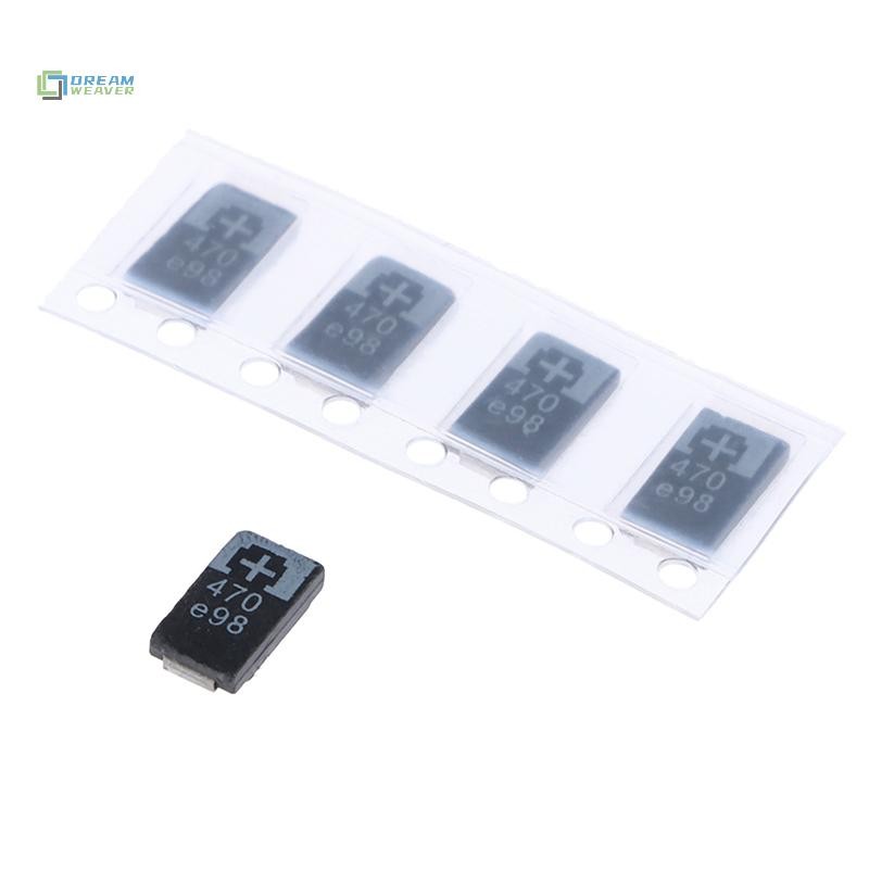 [Dream Weaver] 5 CÁI 2R5TPE470M9 470 2.5V 470UF SMD Tụ điện Tantalum Polymer Tụ điện mới