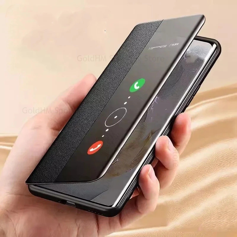 Dành Cho Xiaomi 15 Ultra Mi 14 Pro View Windows Flip Leather Phone Matte Case Mi 14 Pro 11 12S 13 15