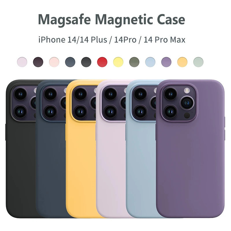 Ốp điện thoại silicon lỏng chính hãng Apple Magsafe cho iPhone 14 Pro Max 14 Plus Vỏ sạc không dây t