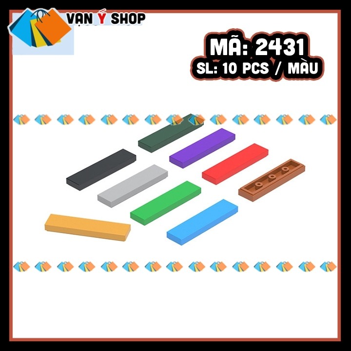Gạch Dẹp Trơn Size 1x4 Phụ Kiện Nhựa MOC  Mô Hình Sáng Tạo Trí Tuệ Combo 10 Viên 2431