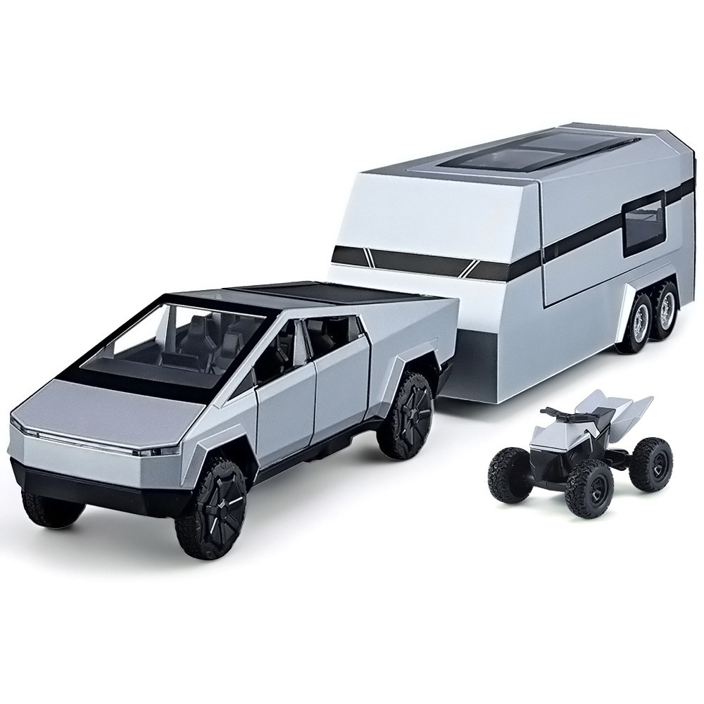 1: 36 Tesla Pickup Trailer RV Diecast Model Car - Quà tặng đồ chơi ô tô Liga cho bé trai Trẻ em