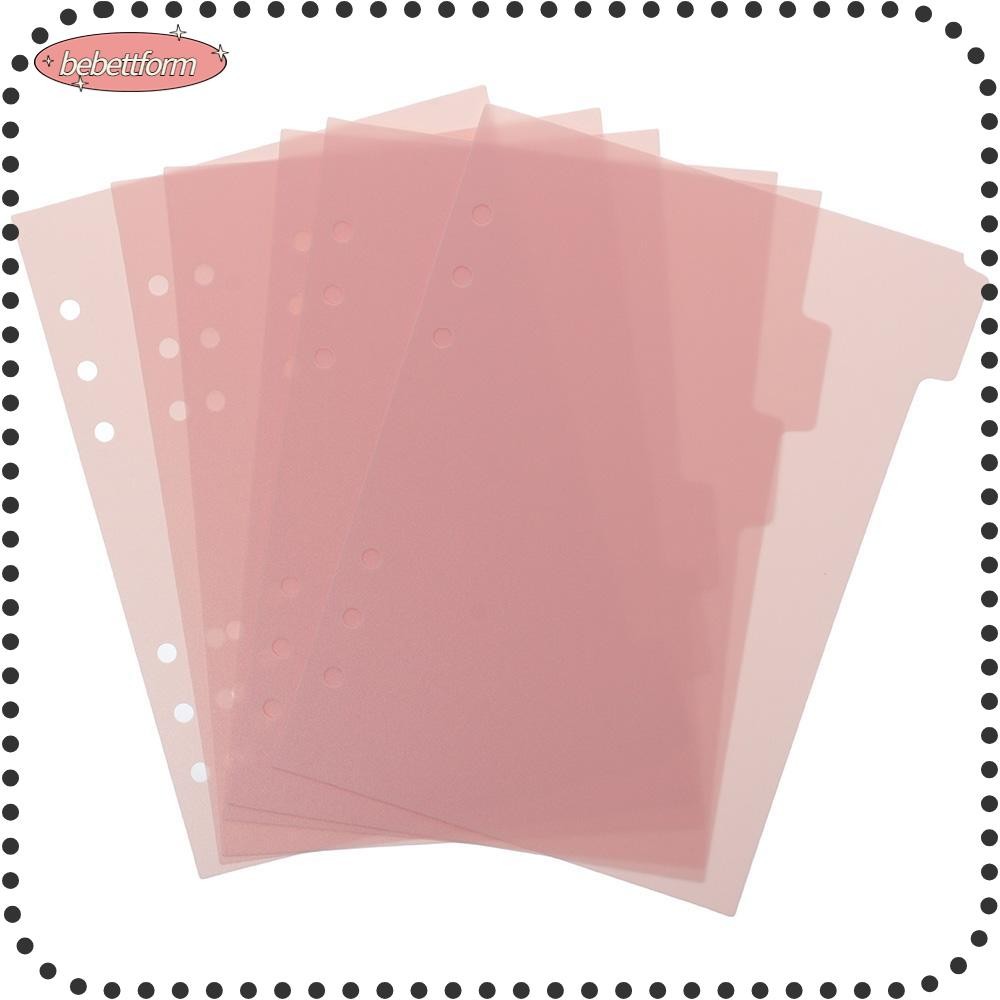 NHƯ 6 CÁI Binder Divider, A5 6 Ring Index Page Tabs, Planner Pink 6 CÁI Nhựa Binder Index Dividers H