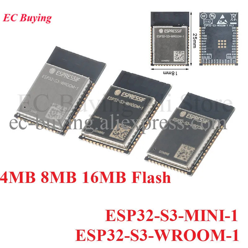 ESP32-S3-WROM-1 ESP32-S3-MINI-1 ESP32-S3 ESP32-S3R2 ESP32-S3R8 Mô-đun không dây 5.0 ESP32 lõi kép Wi
