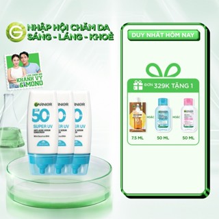 Bộ 3 Kem Chống Nắng Garnier Phổ Rộng 12h Kiềm Dầu & Hỗ Trợ Giảm Mụn SPF 50+PA++++ 30mlX3