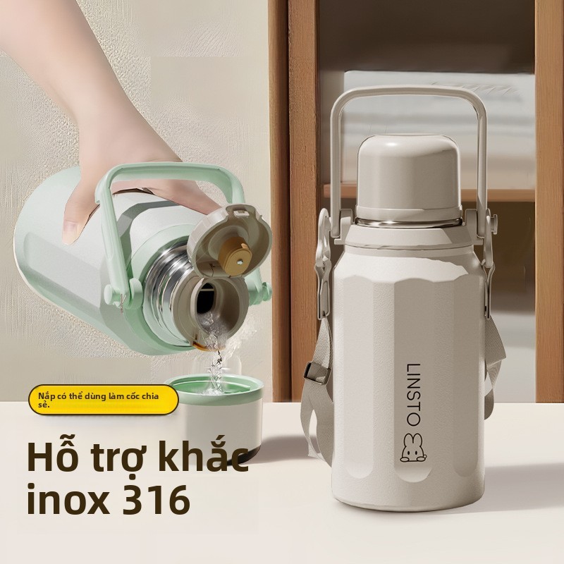 Bình Nước Cách Nhiệt Cốc Nước Dung Tích Lớn 316 Bình Nước Inox Di Động Cách Nhiệt Lạnh-Kee
