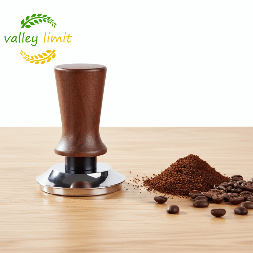 VALLEY LIMIT Cà Phê Tamper, 51 / 53 / 58MM Flat / ren Đáy Cà Phê Leveler, Tay Cầm Bằng Gỗ Chuyên Ngh