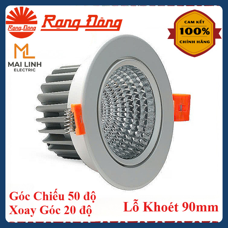 (Rạng Đông) Đèn led Downligth (Spotlight) âm trần - 12W - Lỗ khoét 90mm - Góc chiếu 50 độ - Chỉnh hư