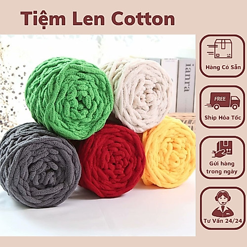 Len nhung đũa,bông sữa dùng để đan móc khăn,thú bông,sợi 6mm