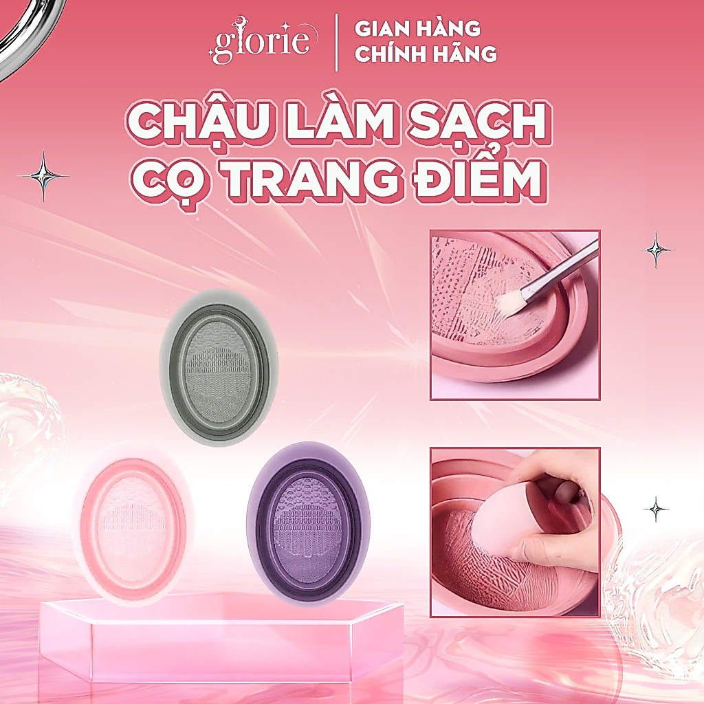 Chậu Làm Sạch Cọ Trang Điểm