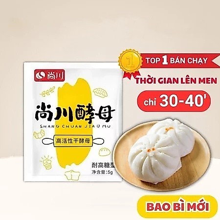 10 gói Men nở SHANGCHUAN hoạt tính cao,lên men nhanh  5g/gói FETOV