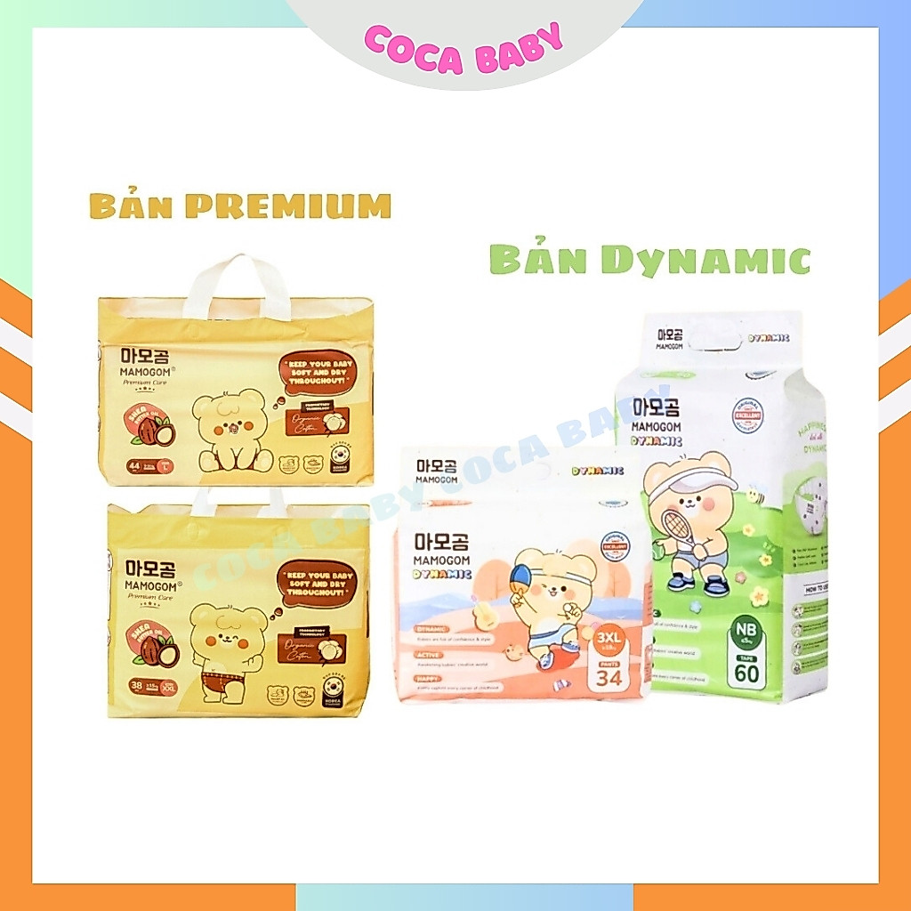 Bỉm hữu cơ MAMOGOM DYNAMIC  / MAMOGOM Premium Care công nghệ Hàn dán/quần đủ size