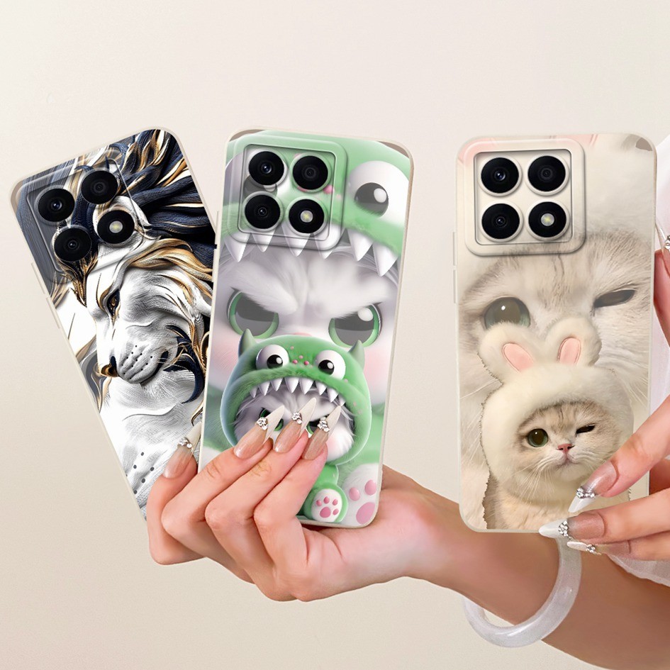Dành Cho Honor X8a Ốp Lưng CRT-LX1 CRT-LX2 Hoạt Hình Dễ Thương Thỏ Mèo Silicon Lỏng Cho Honor X8b LL