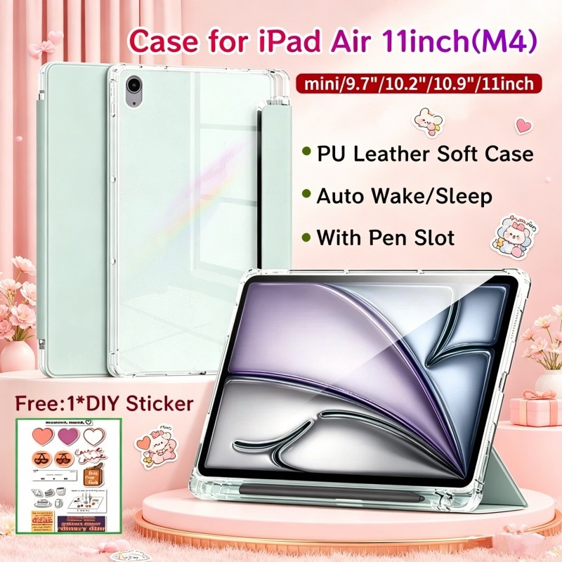 Dành Cho iPad Air 11inch M4 M3 Ốp điện thoại Có Khe Cắm Bút Vỏ Proteinch Từ Tính Có Ốp điện thoại Tr