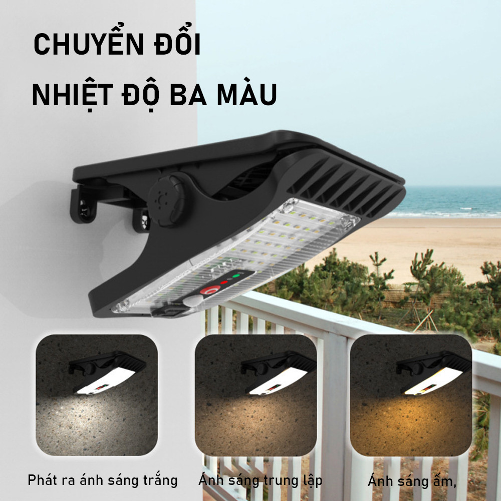 Đèn Kẹp Năng Lượng Mặt Trời YD-18A, Đèn Led Cảm Biến Chuyển Động, Siêu Sáng 3 Chế Độ Pin Trâu Chống nước