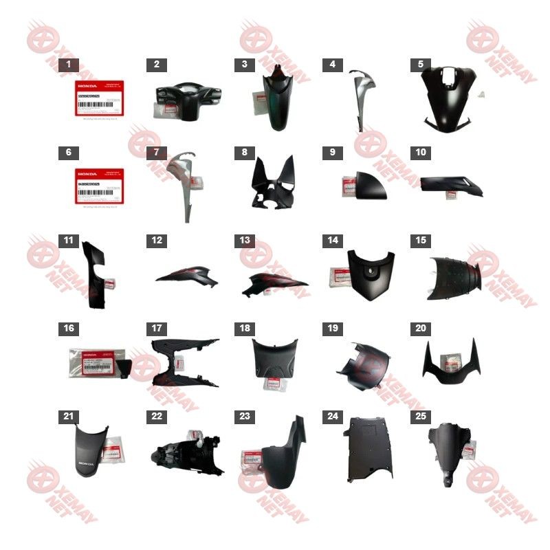 Bộ Nhựa - Dàn Vỏ - Dàn Áo Vision 110 K2C Năm 2023 Màu Đen Sần Nha76