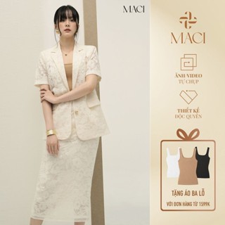Chân Váy Ren Màu Be 2 Lớp Cao Cấp MACI by MKC MCVCVBE0139 Thời Trang Nữ Thiết Kế Độc Quyền