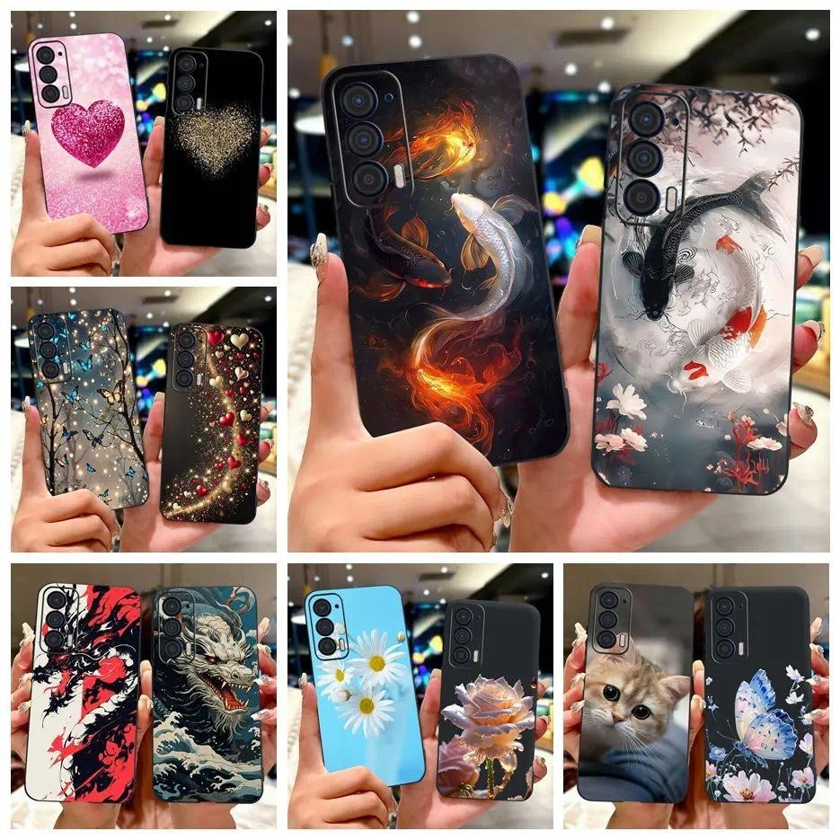Dành Cho Motorola Edge 2021 Ốp Lưng XT2141-1 Thời Trang Dễ Thương May Mắn Koi Sơn Bao Mềm TPU Vỏ Điệ