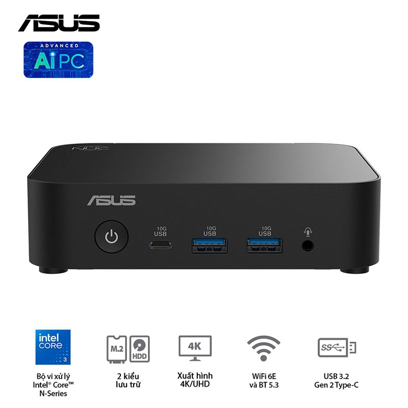 Máy tính Mini PC Asus NUC 14 Essential Mill Canyon N150 RNUC14MNK1500000 - Hàng Chính Hãng
