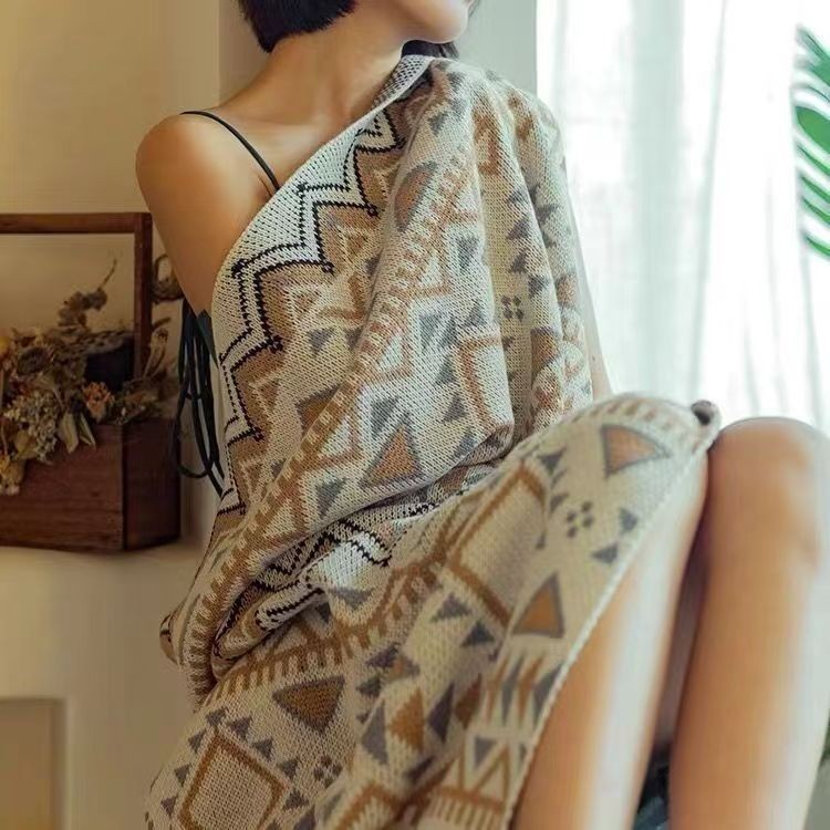 Navaho Sun Chăn Dày Dệt Kim Bohemian Văn Phòng Ngủ Chăn Chăn Mùa Hè Mỏng Chăn Cho Bé